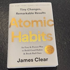 Atomic Habits Hardcover Book with Gold Accents